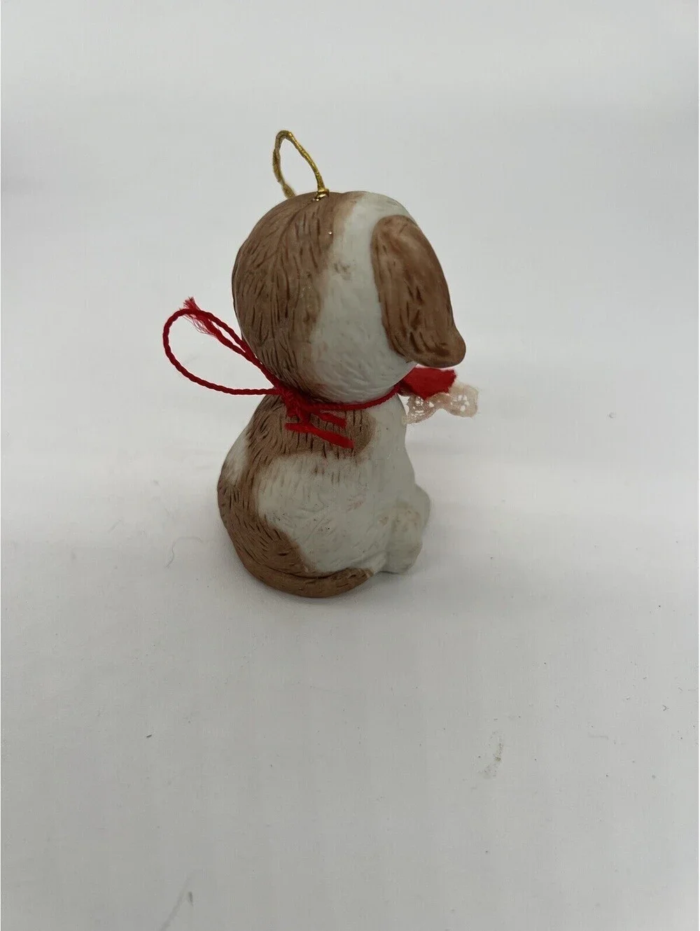 Vintage Jasco L'il Chimers Playful Puppy Dog Porcelain Bell Christmas Ornament